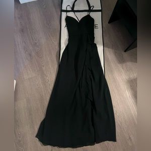 Black slit Azazie dress